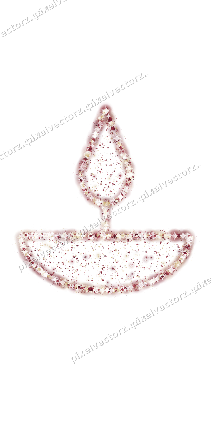 Seamless glitter diya lamp in dark pink on a transparent background