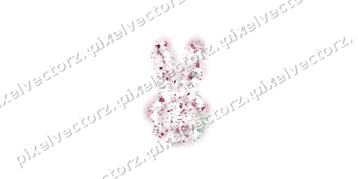 Seamless glitter easter bunny in dark pink on a transparent background