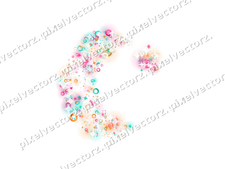 Seamless glitter crescent moon in pink on a transparent background
