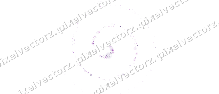 Nahtlose Glitzerspirale aus Blüten und Punkten auf transparentem Grund