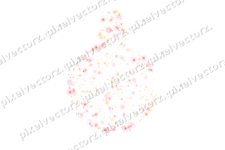 Seamless glitter bauble in red and orange on a transparent background