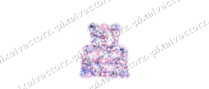 Seamless glitter birthday cake in pink on a transparent background