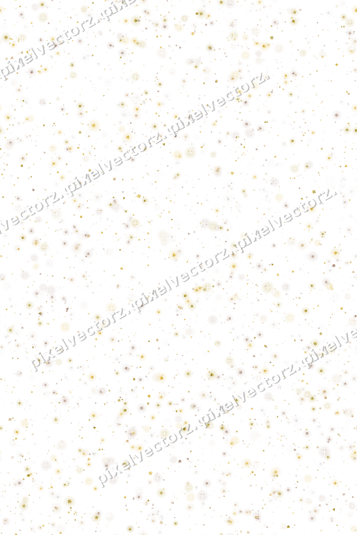 Seamless glitter scatter in amber on a transparent background
