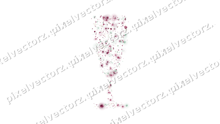 Seamless glitter champagne flute on a transparent background