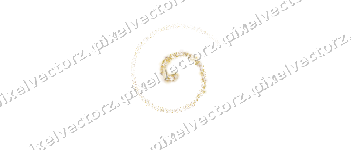 Seamless glitter spiral in amber on a transparent background