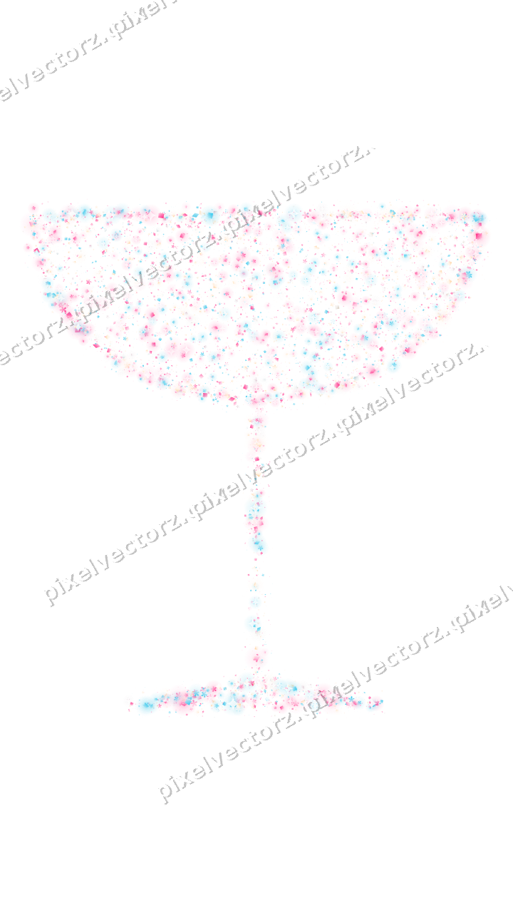 Seamless glitter champagne coupe in pink on a transparent background