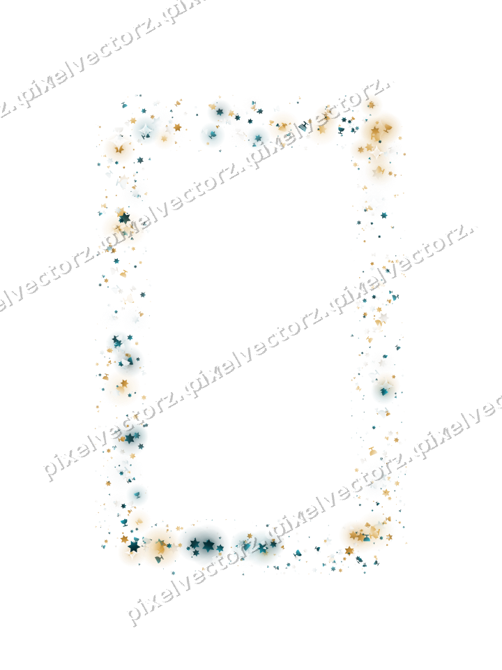 Seamless glitter frame in amber on a transparent background