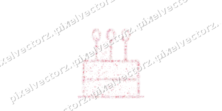 Seamless glitter birthday cake of gifts on a transparent background