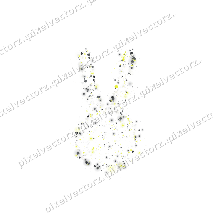 Seamless glitter easter bunny of hearts on a transparent background