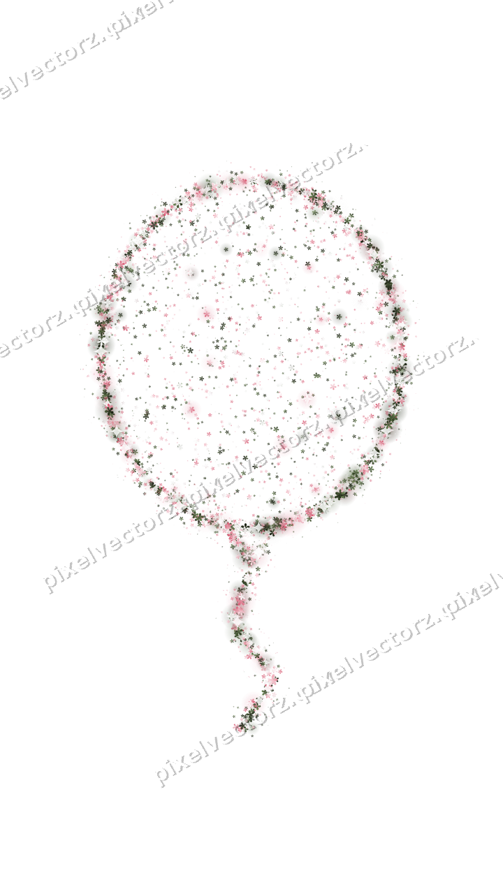 Seamless glitter balloon of flowers on a transparent background