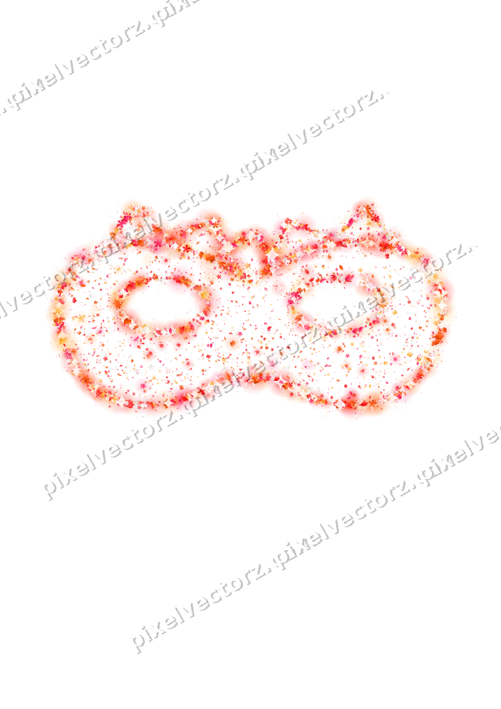 Seamless glitter carnival mask in red on a transparent background