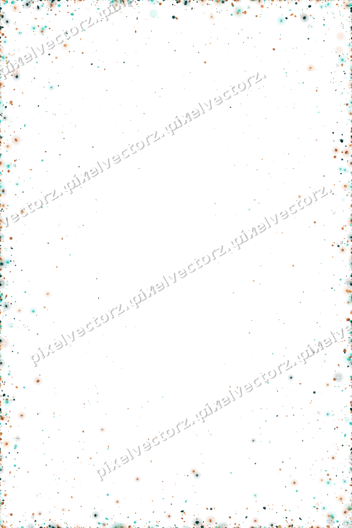 Seamless glitter border in orange and teal on a transparent background