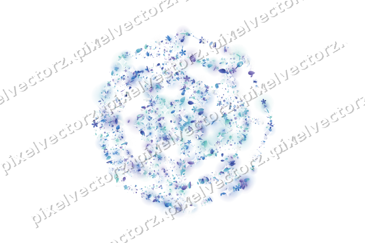 Seamless glitter spider web in blue on a transparent background
