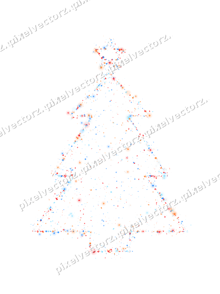 Seamless glitter christmas tree in blue on a transparent background