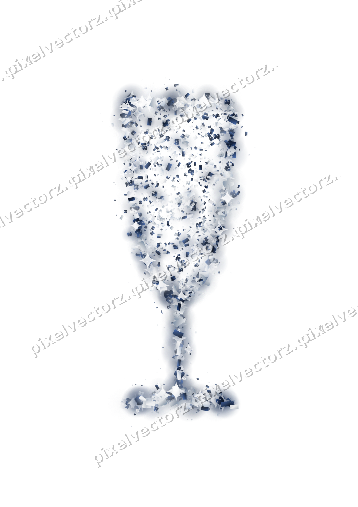 Seamless glitter champagne flute on a transparent background