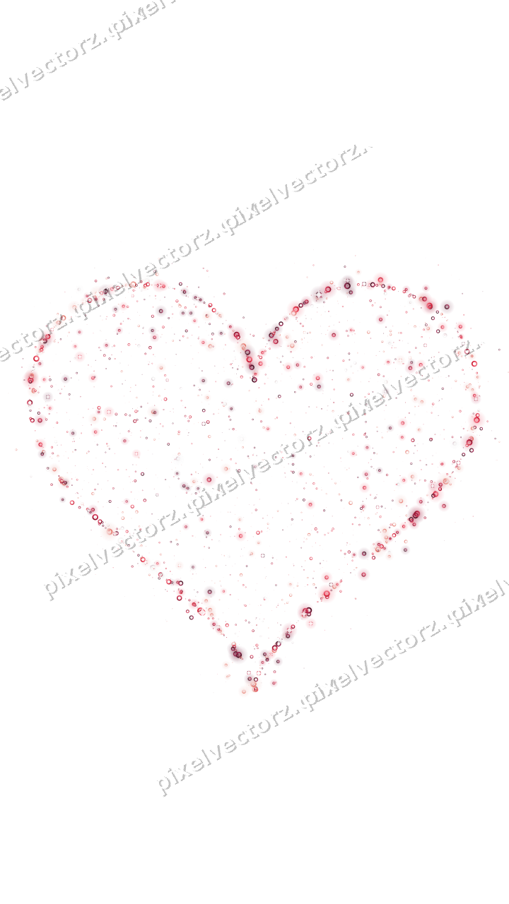 Seamless glitter heart of rings in pink on a transparent background