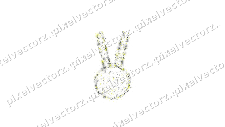 Seamless glitter easter bunny in yellow on a transparent background