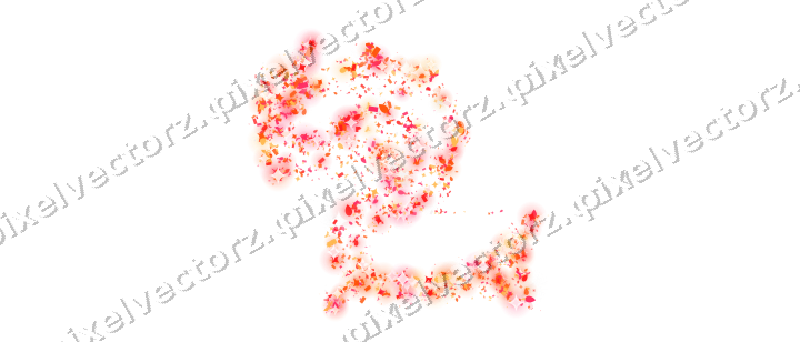 Seamless glitter dragon in red and orange on a transparent background