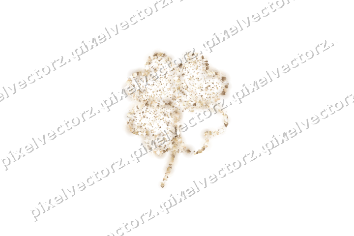 Seamless glitter four leaf clover in amber on a transparent background