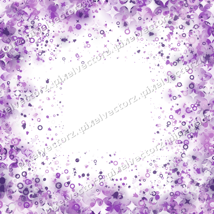 Seamless glitter vignette in purple on a transparent background