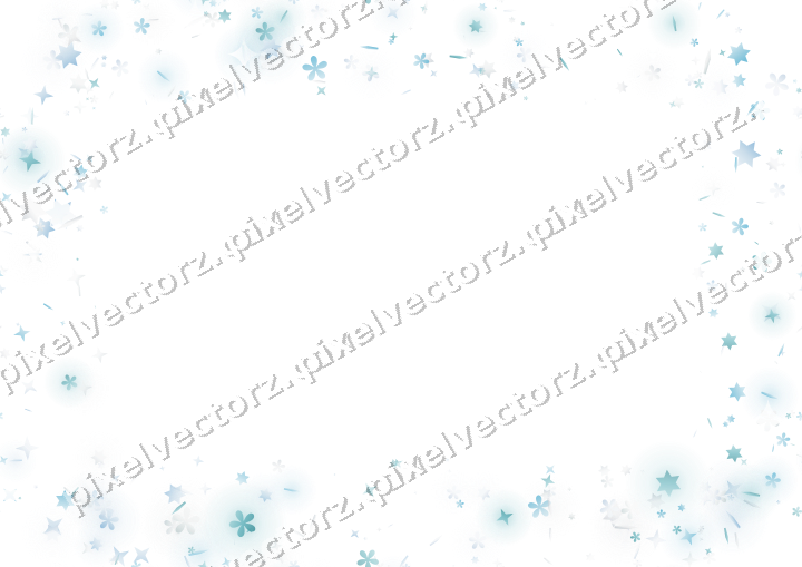Nahtloser Glitzerrahmen aus Sternen und Blüten auf transparentem Grund