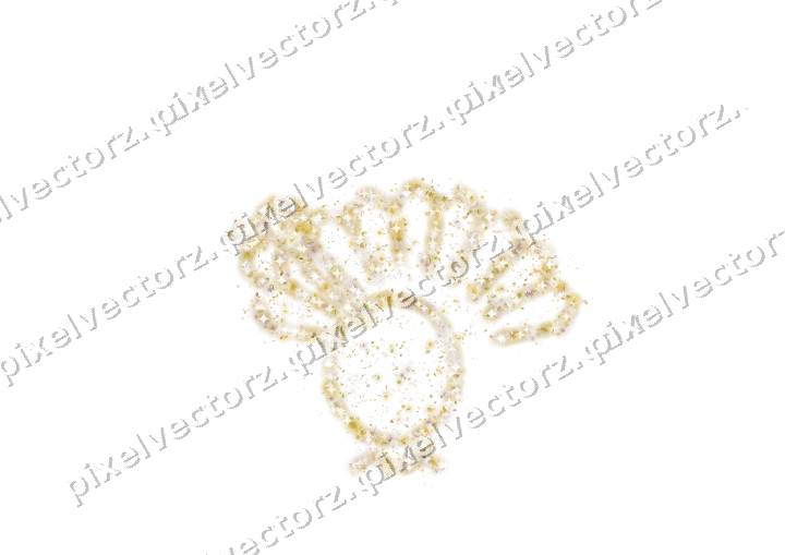Seamless glitter turkey in amber on a transparent background
