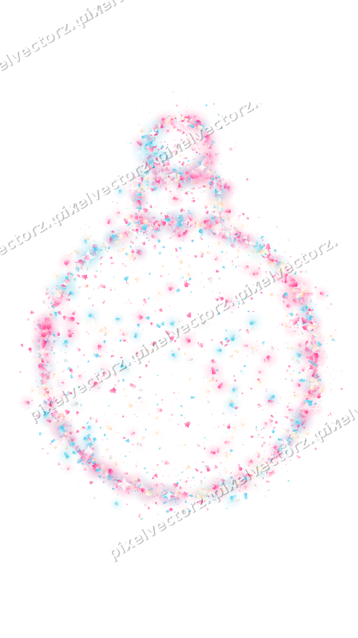Seamless glitter bauble in pink and cyan on a transparent background