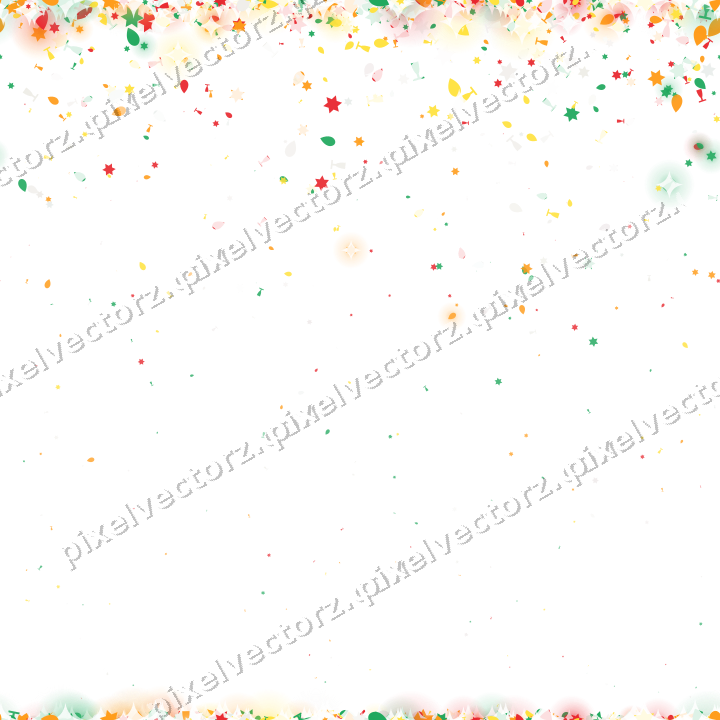 Seamless falling glitter in red and orange on a transparent background