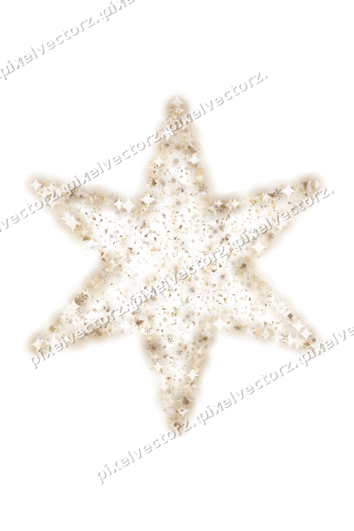 Seamless glitter star in amber on a transparent background