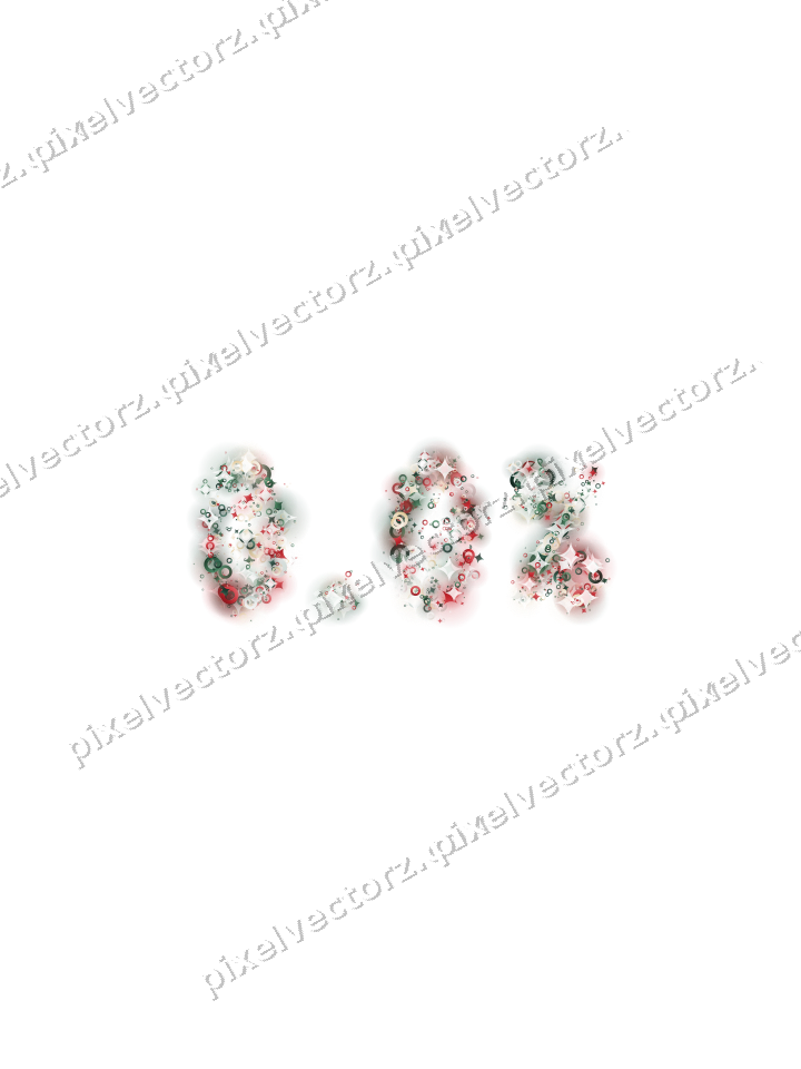 Seamless glitter number 0.0% in dark green on a transparent background