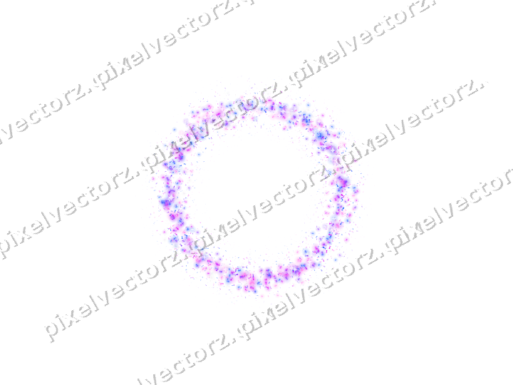 Seamless glitter wreath in purple and blue on a transparent background