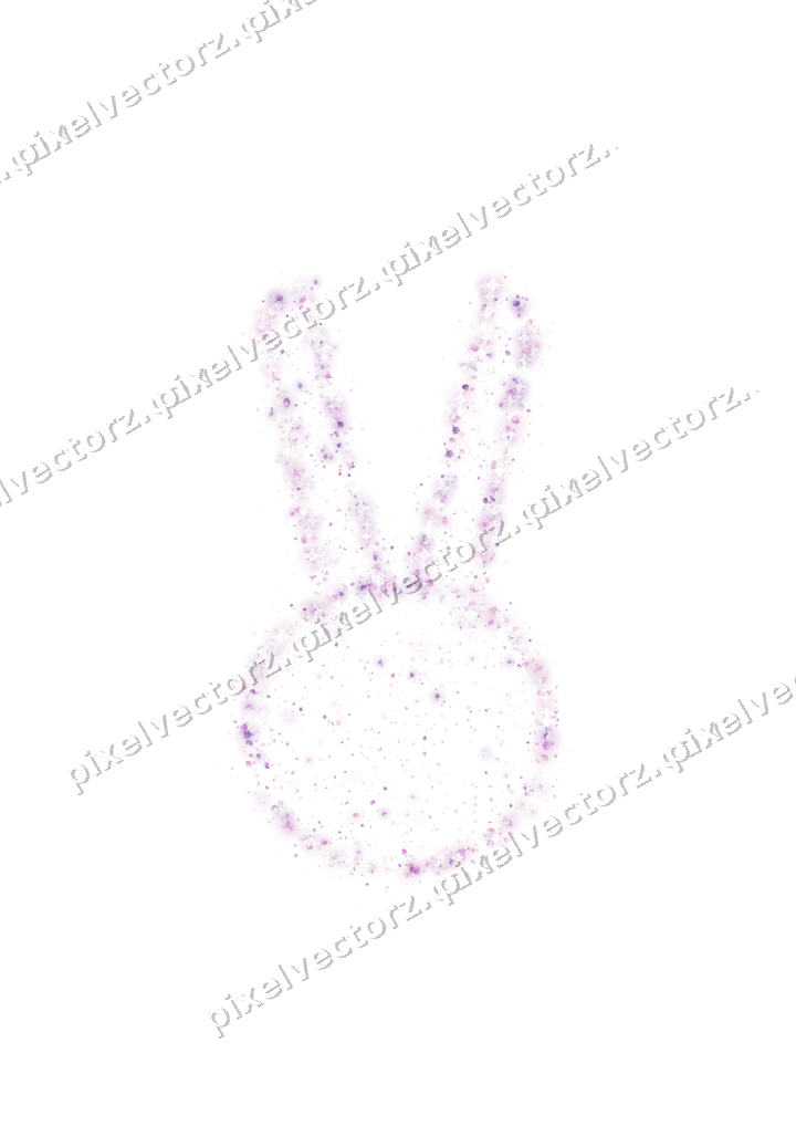 Seamless glitter easter bunny in magenta on a transparent background