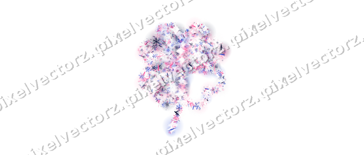 Seamless glitter four leaf clover in pink on a transparent background