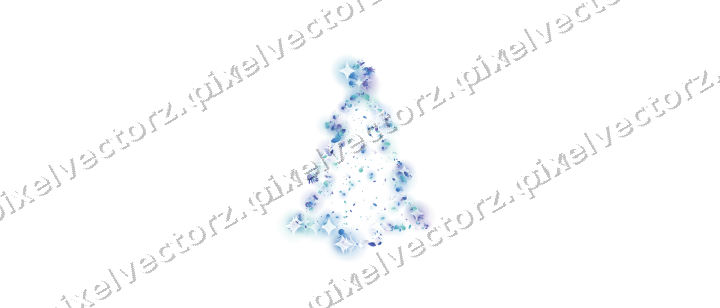 Seamless glitter christmas tree in blue on a transparent background