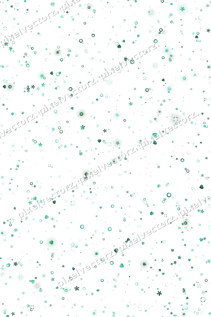 Nahtlose Glitzerstreuung aus Herzen und Blüten auf transparentem Grund