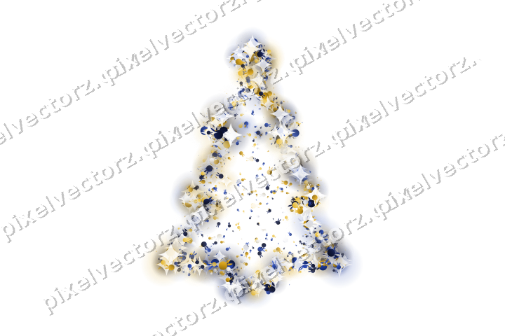 Seamless glitter christmas tree of bunnies on a transparent background