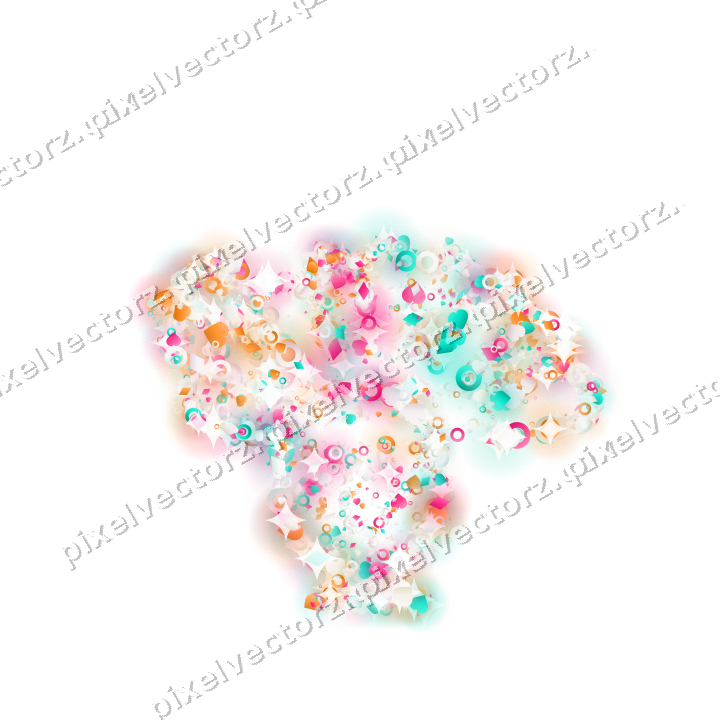 Seamless glitter turkey in pink and orange on a transparent background