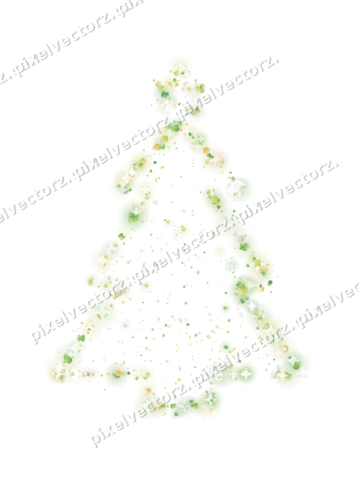 Seamless glitter christmas tree in lime on a transparent background