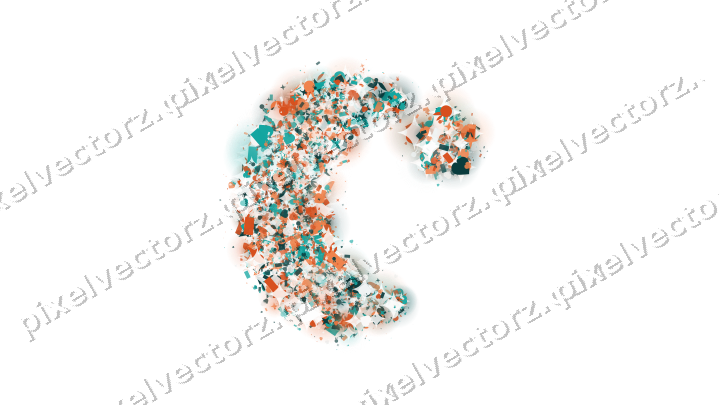 Seamless glitter crescent moon in orange on a transparent background