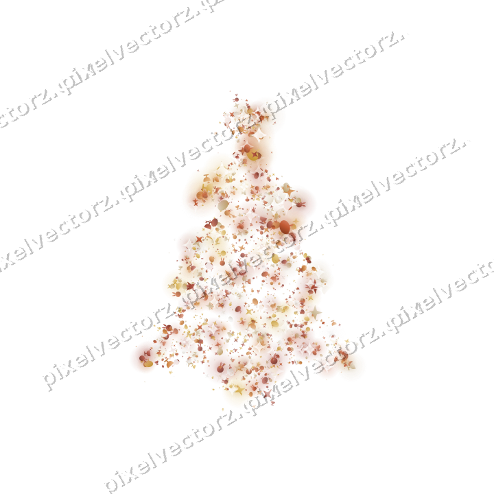 Seamless glitter christmas tree in orange on a transparent background