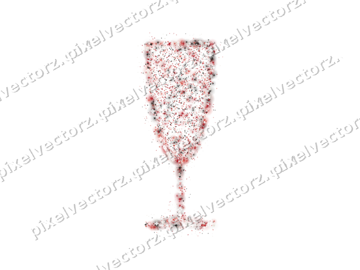 Seamless glitter champagne flute in red on a transparent background