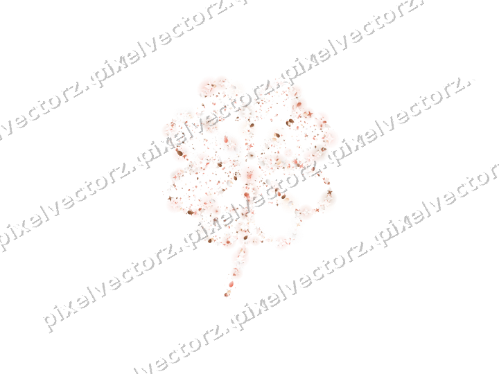Seamless glitter clover leaf in orange on a transparent background