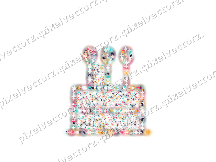 Seamless glitter birthday cake of eggs on a transparent background