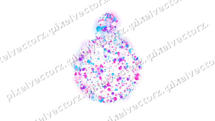 Seamless glitter bauble in magenta on a transparent background