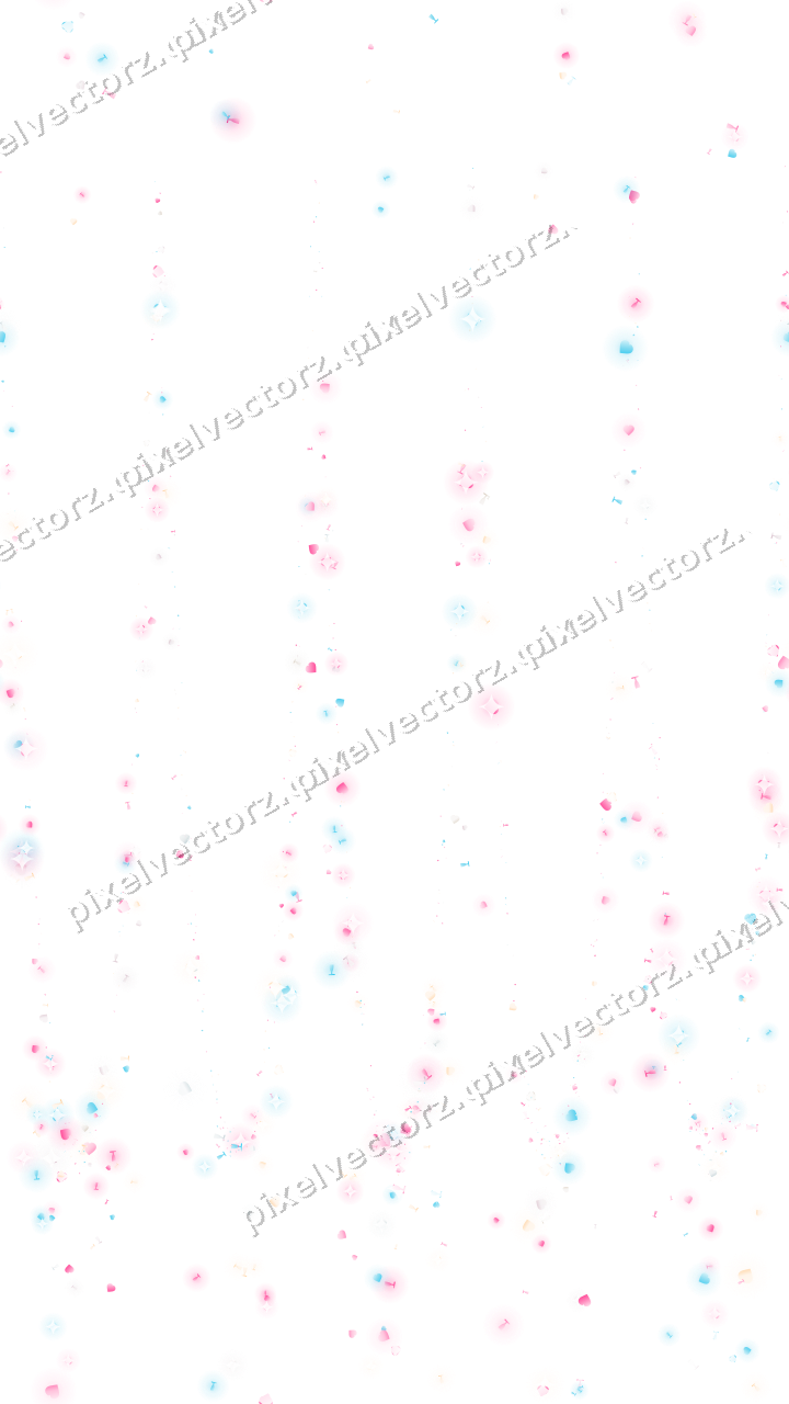 Seamless glitter garland in pink and cyan on a transparent background