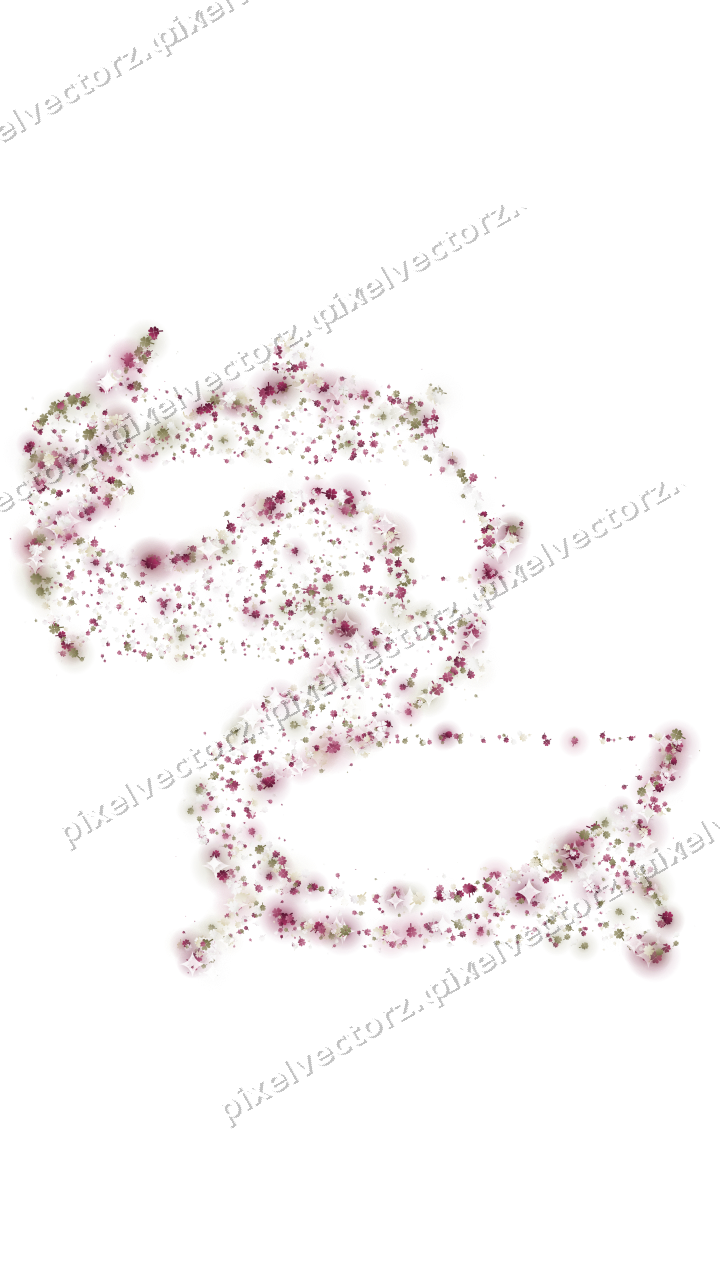 Seamless glitter dragon of clovers on a transparent background