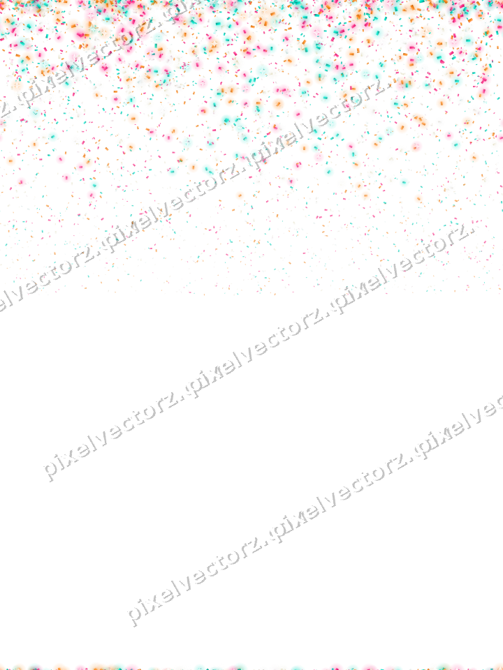 Seamless falling glitter of confetti on a transparent background