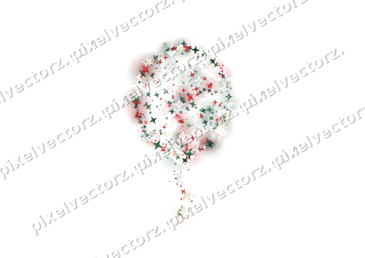 Seamless glitter balloon of stars on a transparent background