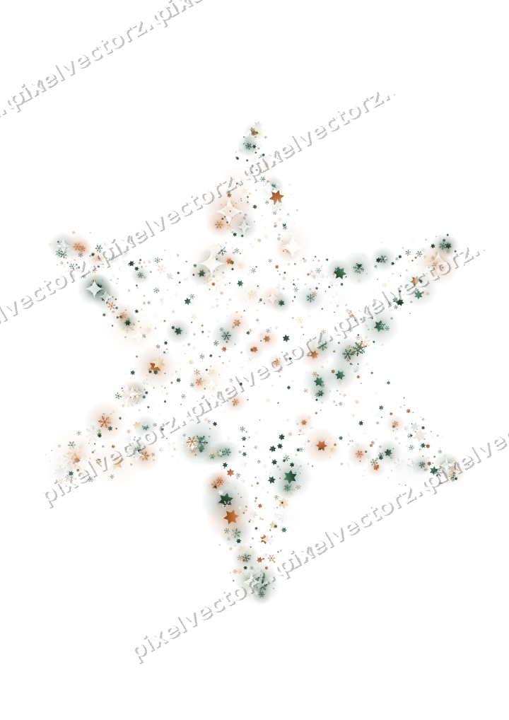 Seamless glitter star in dark green on a transparent background