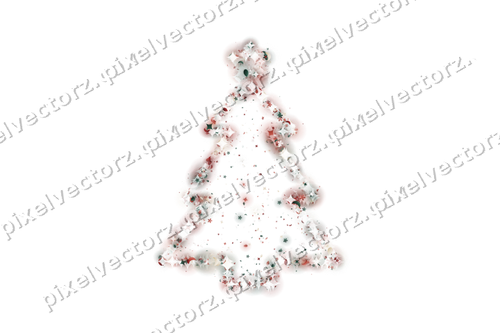 Seamless glitter christmas tree on a transparent background